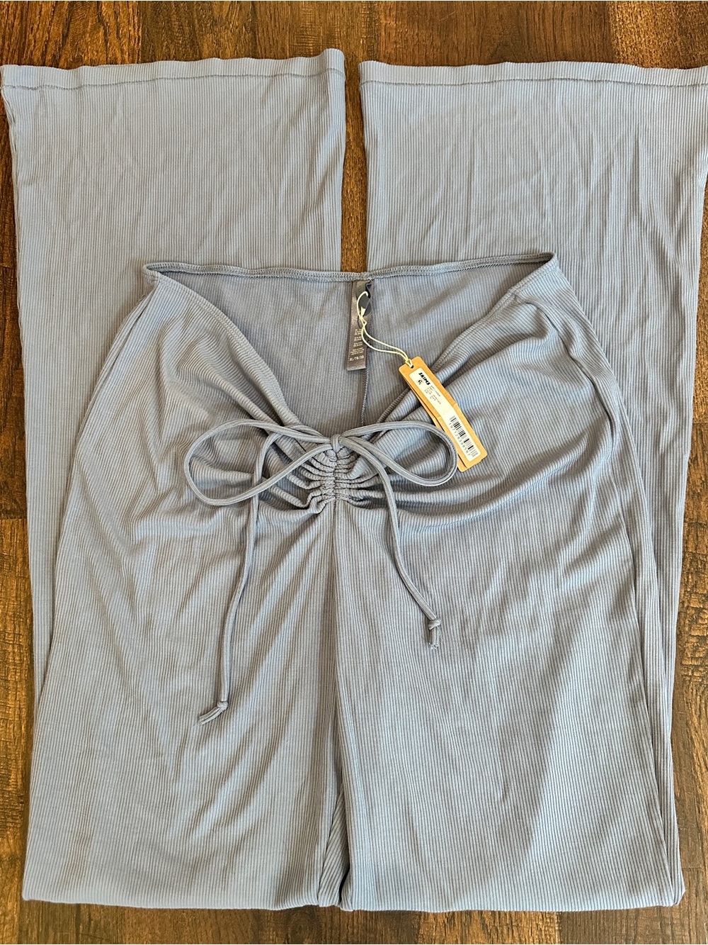 NWT SKIMS Soft Lounge Rib Flare Pants Slate Gray XL Drawstring Modal Stretch